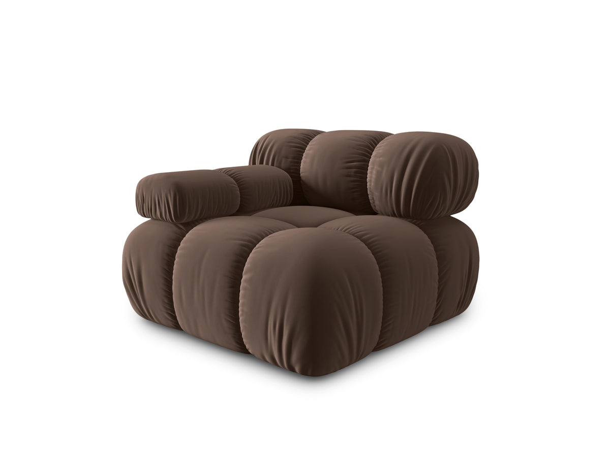 Bellis Velour Modul links 1 Sitzer in Dark Brown-Bluvel präsentiert im Onlineshop von KAQTU Design AG. Modulares Sofa ist von Micadoni