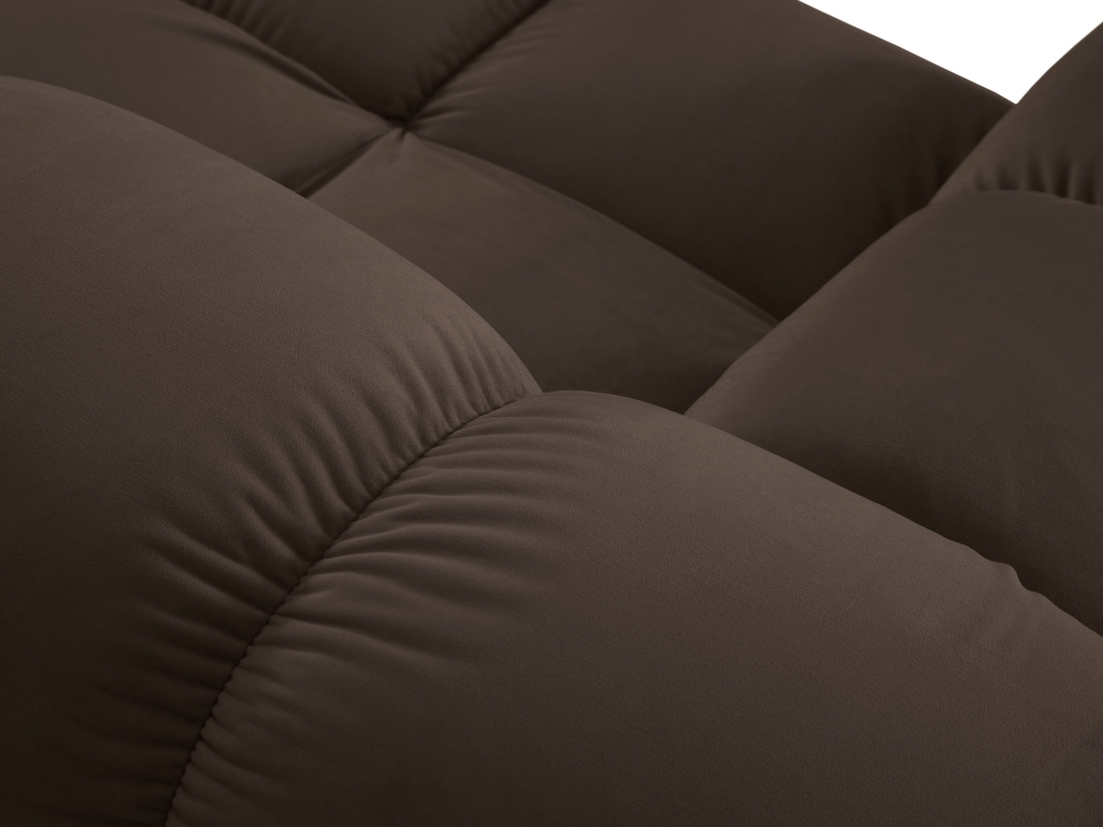 Erleben Sie den Bellis Velour Modul links 1 Sitzer von Micadoni – elegantes Velours, hervorragender Sitzkomfort und zeitgemässes Design für Ihr Zuhause.