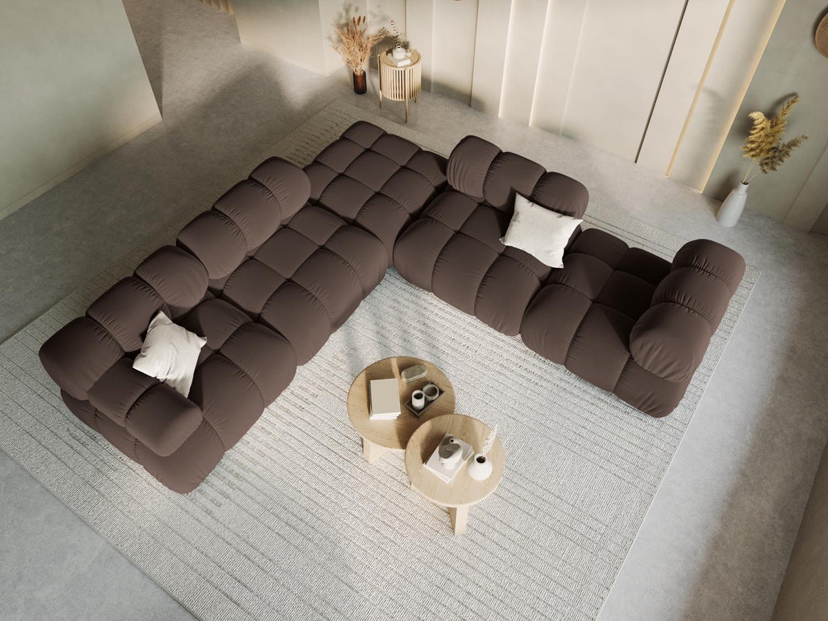 Bellis Velour Modul links 1 Sitzer in Dark Brown-Bluvel präsentiert im Onlineshop von KAQTU Design AG. Modulares Sofa ist von Micadoni