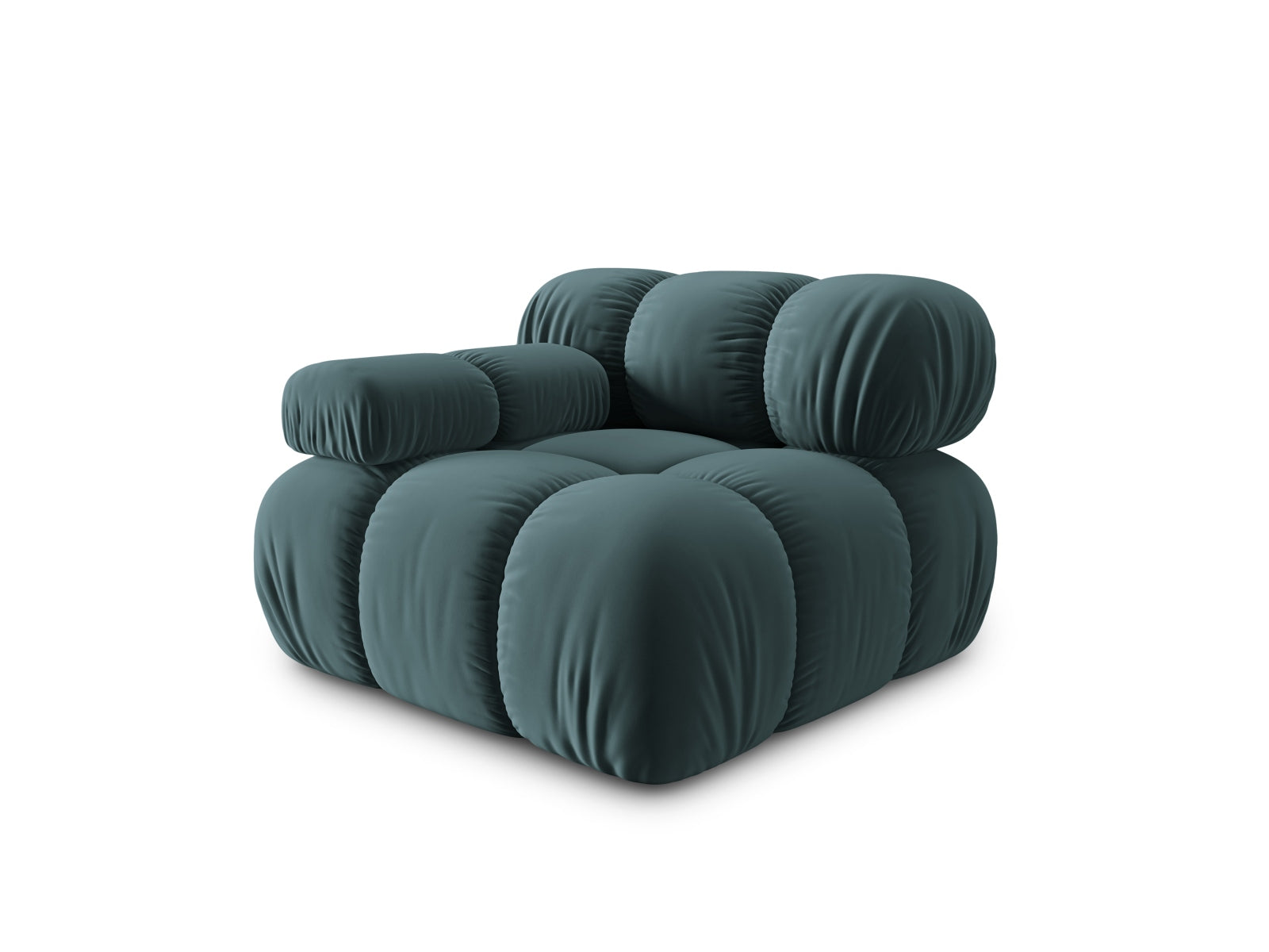 Erleben Sie den Bellis Velour Modul links 1 Sitzer von Micadoni – elegantes Velours, hervorragender Sitzkomfort und zeitgemässes Design für Ihr Zuhause.