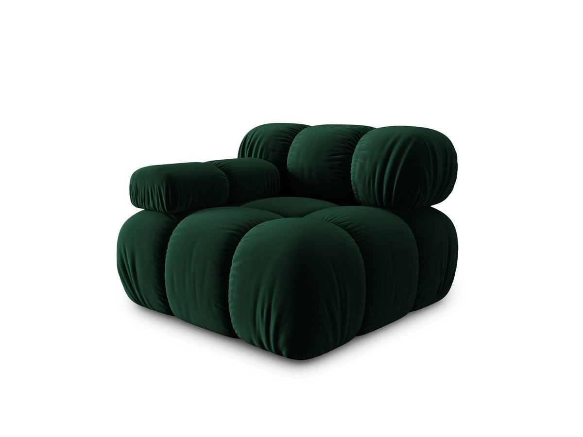 Bellis Velour Modul links 1 Sitzer in Bottle Green-Bluvel präsentiert im Onlineshop von KAQTU Design AG. Modulares Sofa ist von Micadoni