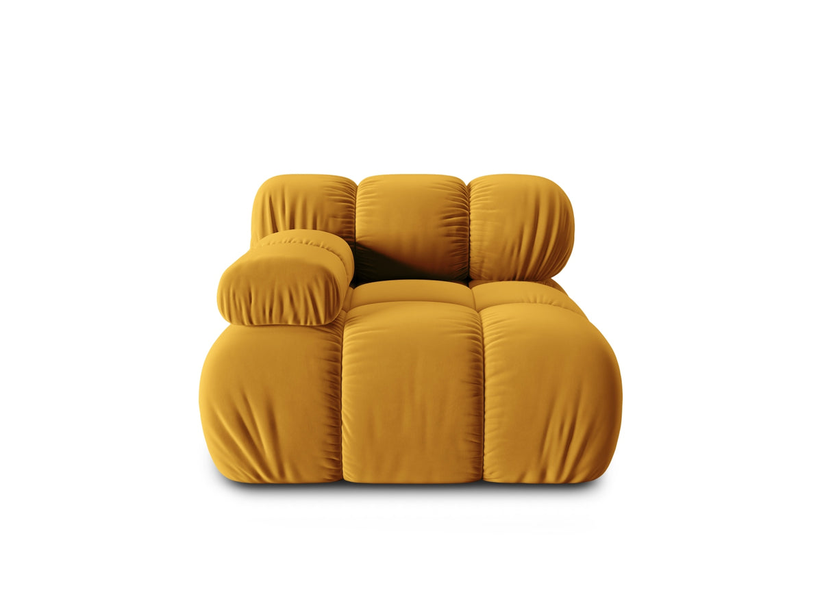 Bellis Velour Modul links 1 Sitzer in Yellow-Bluvel präsentiert im Onlineshop von KAQTU Design AG. Modulares Sofa ist von Micadoni