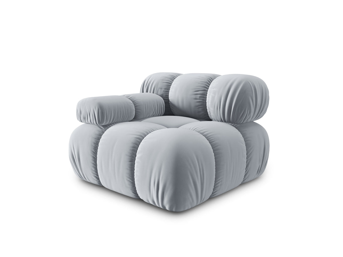 Bellis Velour Modul links 1 Sitzer in Light Blue-Bluvel präsentiert im Onlineshop von KAQTU Design AG. Modulares Sofa ist von Micadoni