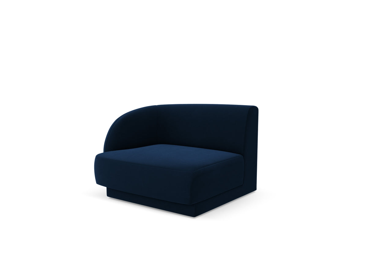Miley Velour Modul links 1 Sitzer in Royal Blue-Bluvel präsentiert im Onlineshop von KAQTU Design AG. Modulares Sofa ist von Micadoni