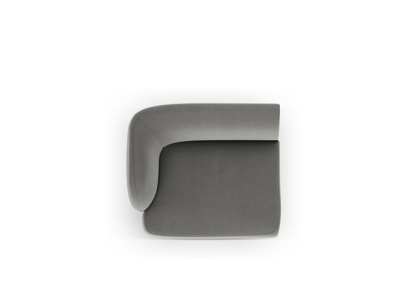 Miley Velour Modul links 1 Sitzer in Light Grey präsentiert im Onlineshop von KAQTU Design AG. Modulares Sofa ist von Micadoni