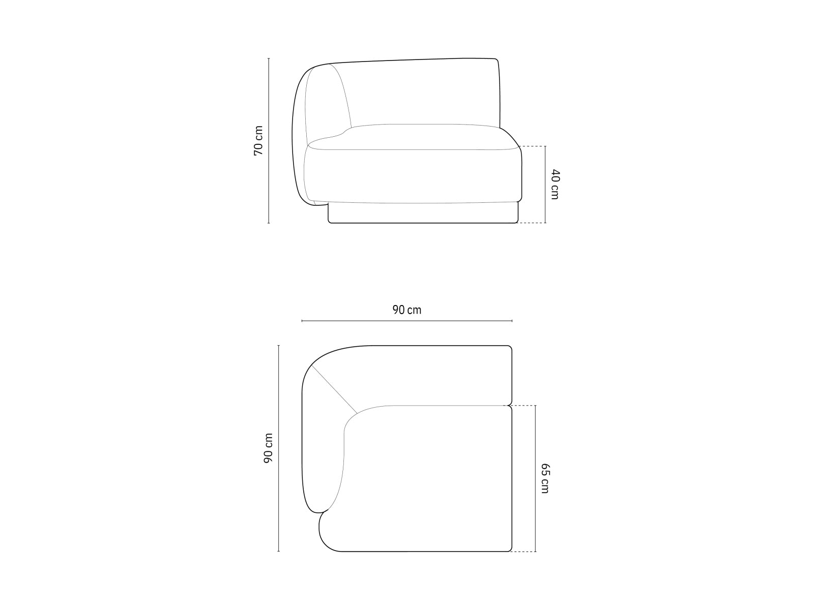 Miley Velour Modul links 1 Sitzer in Green präsentiert im Onlineshop von KAQTU Design AG. Modulares Sofa ist von Micadoni
