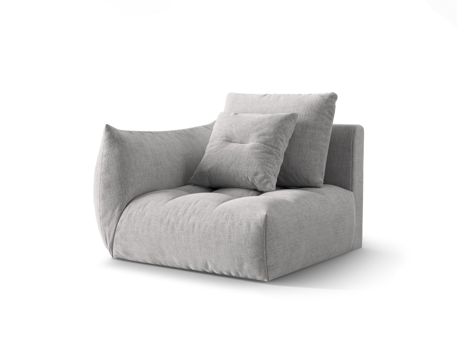 Bloom Modul links 1 Sitzer in Silver präsentiert im Onlineshop von KAQTU Design AG. Modulares Sofa ist von Micadoni