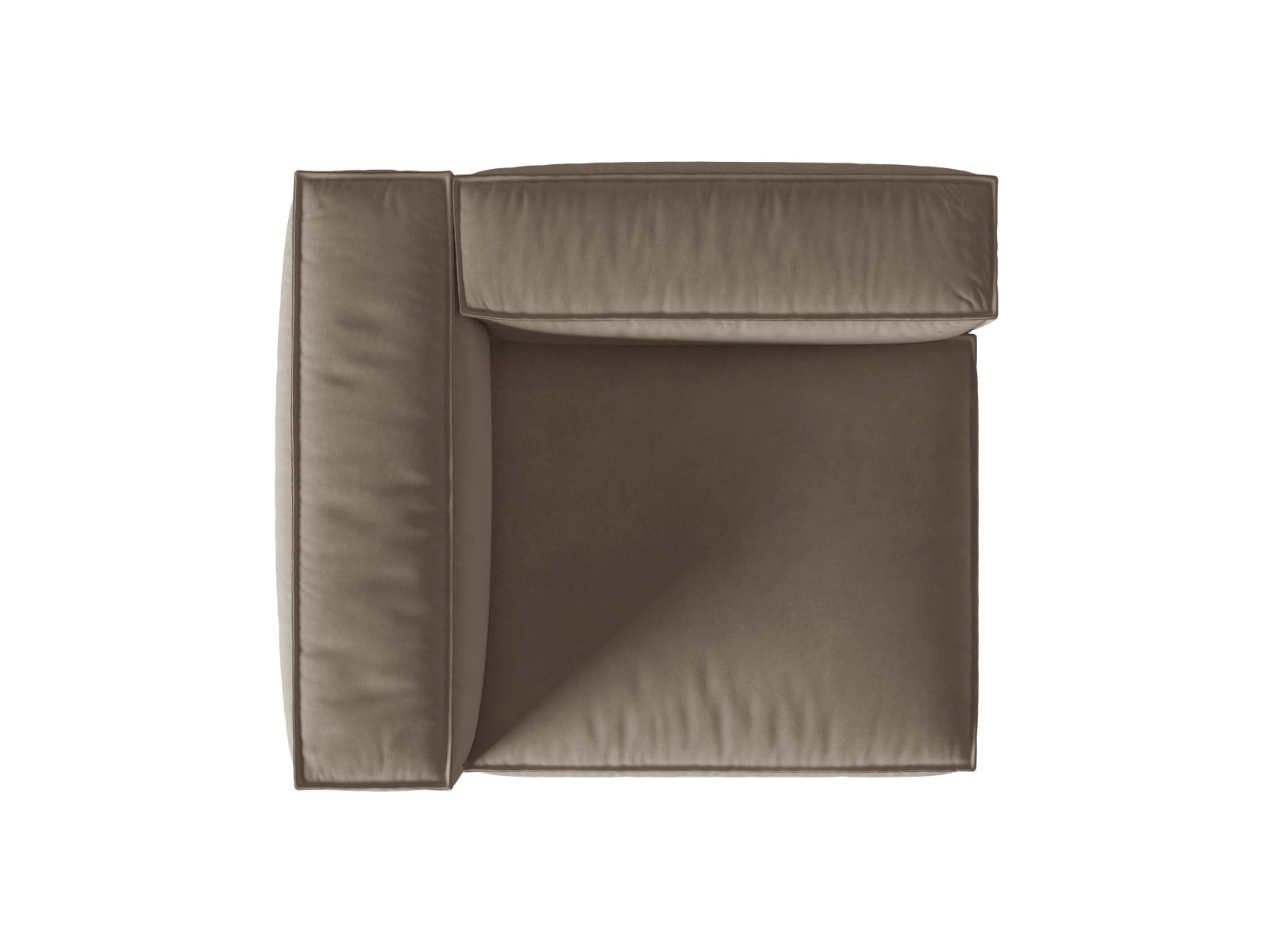 Elegantes Nuria Velour 1-Sitzer Sofa von Micadoni, modulares Design in stilvollem Veloursstoff, ideal für moderne Wohnräume.