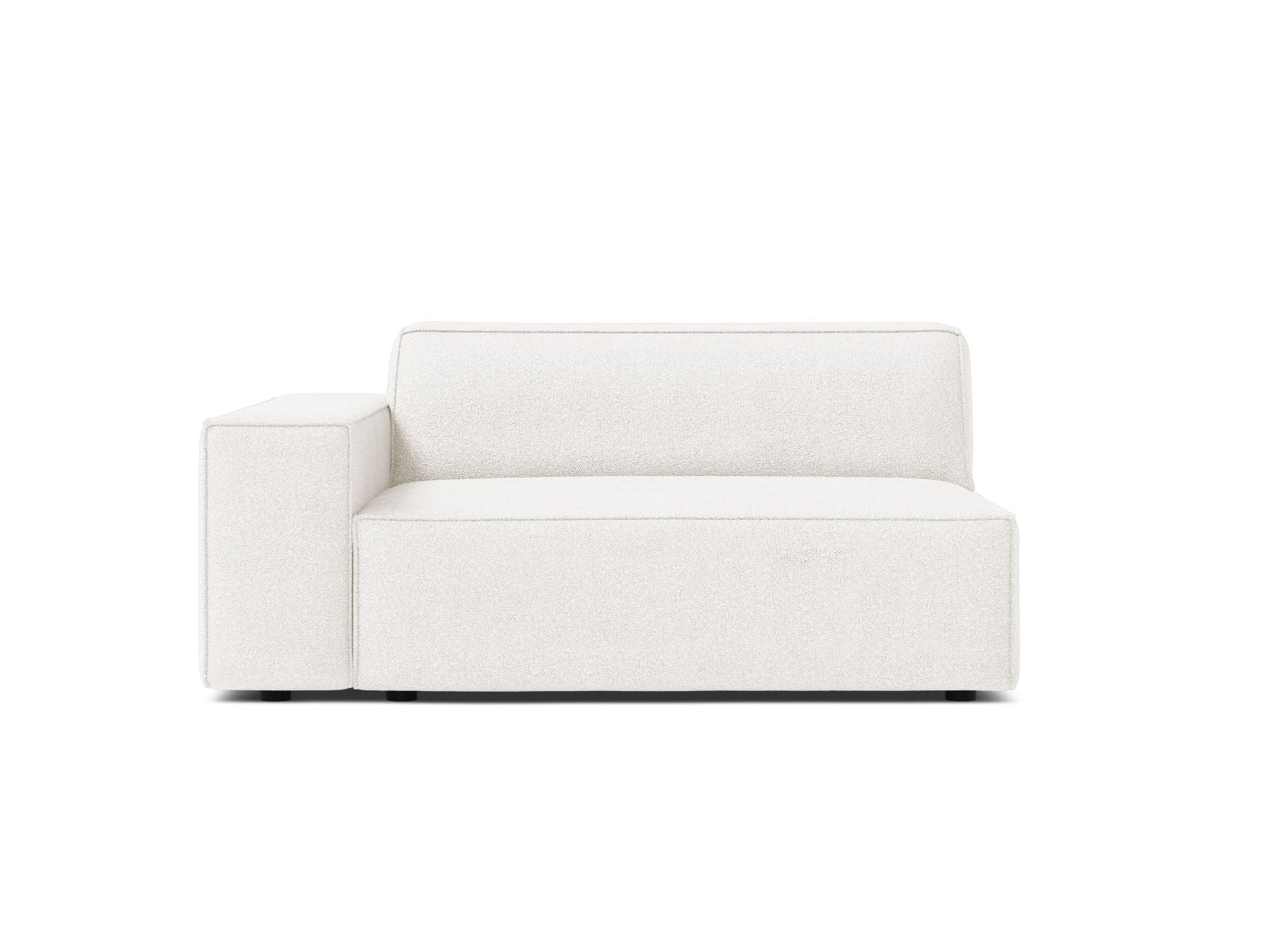 Stilvolles, linksseitiges 1-Sitzer Modul Jodie in zeitlosem Weiß, perfekt für kreative Sofa-Kombinationen und zeitgemäße Einrichtung.