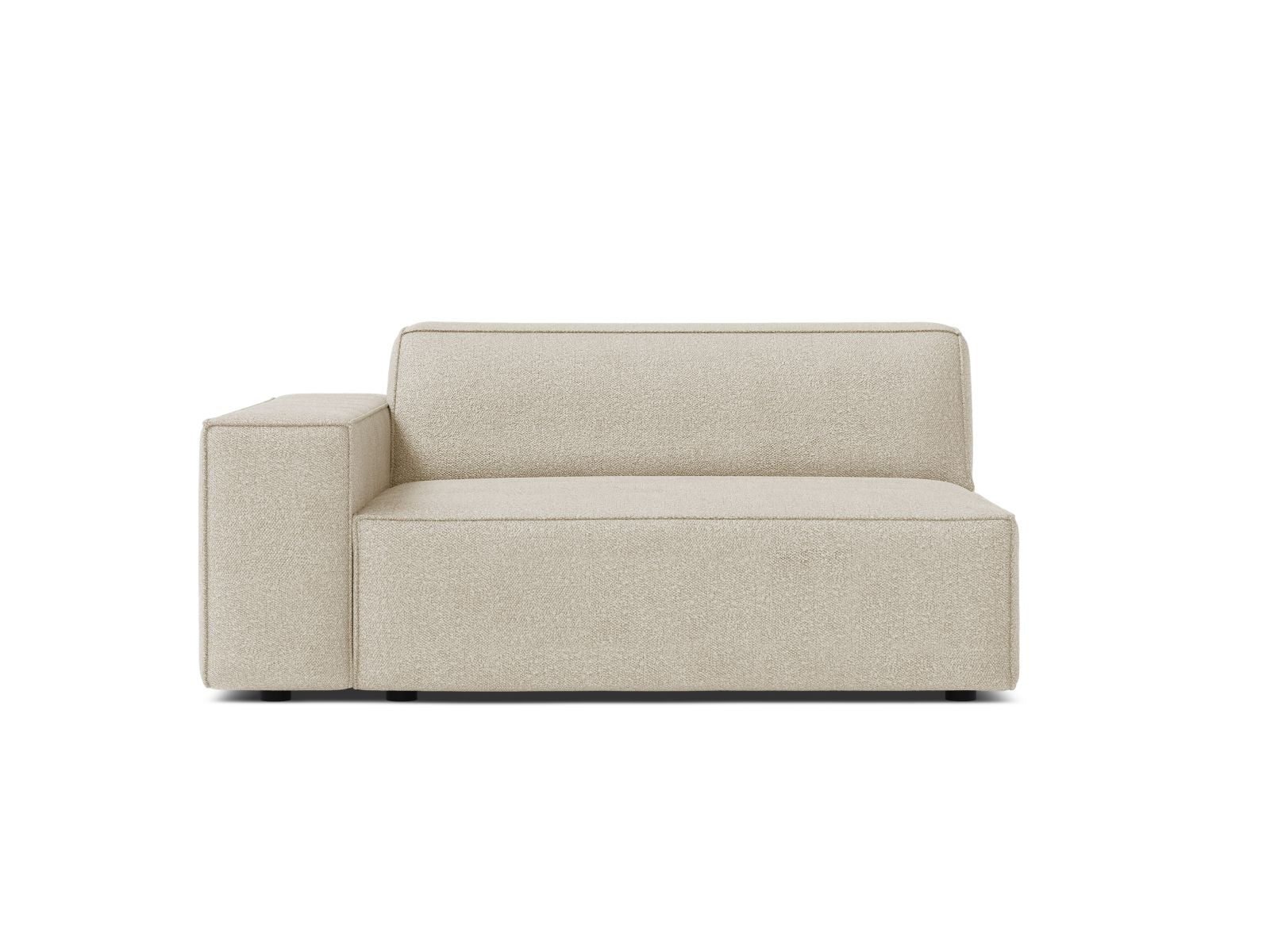 Beige 1-Sitzer Modul links Jodie von Micadoni, elegantes Sofa-Element für kreative Raumgestaltungen und komfortable Entspannung.