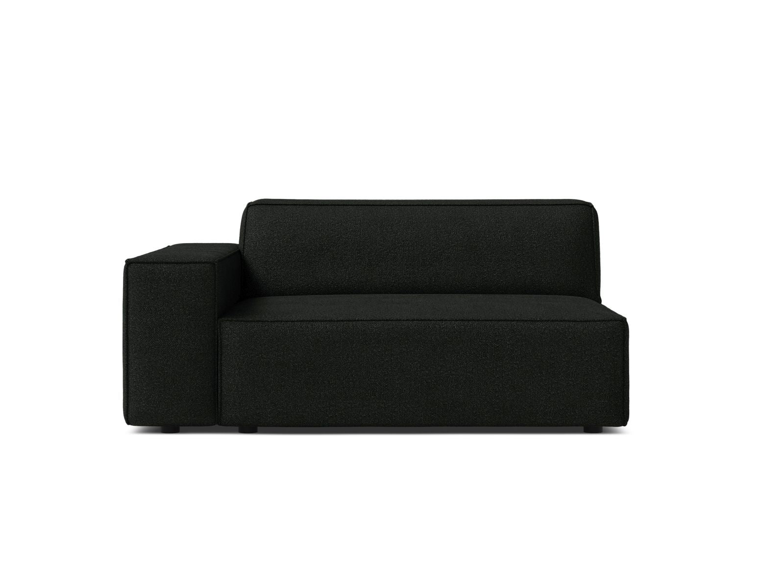 Stylisches 1-Sitzer Modul links Jodie in zeitlosem Schwarz, perfekt für kreative Sofa-Kombinationen in zeitgemäßen Wohnräumen.
