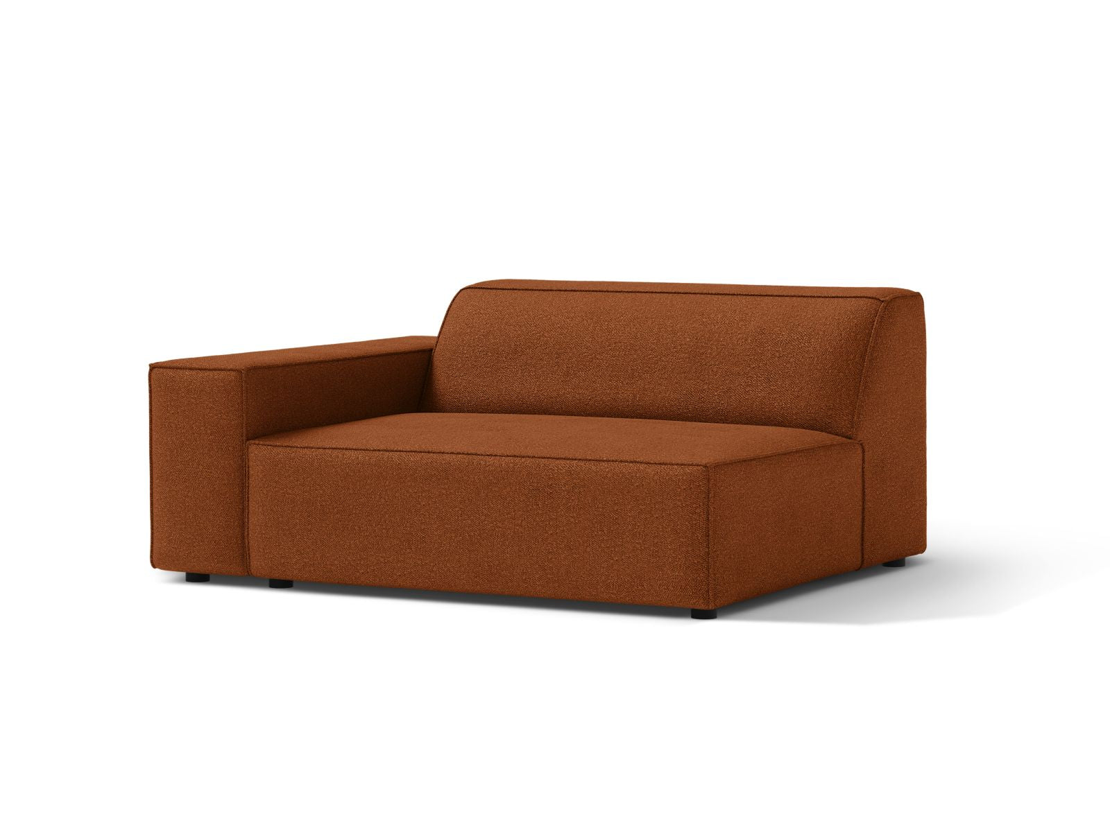Elegantes 1-Sitzer Modul links Jodie in warmem Terracotta, ideal für individuelle Sofa-Arrangements und modernes Wohndesign.