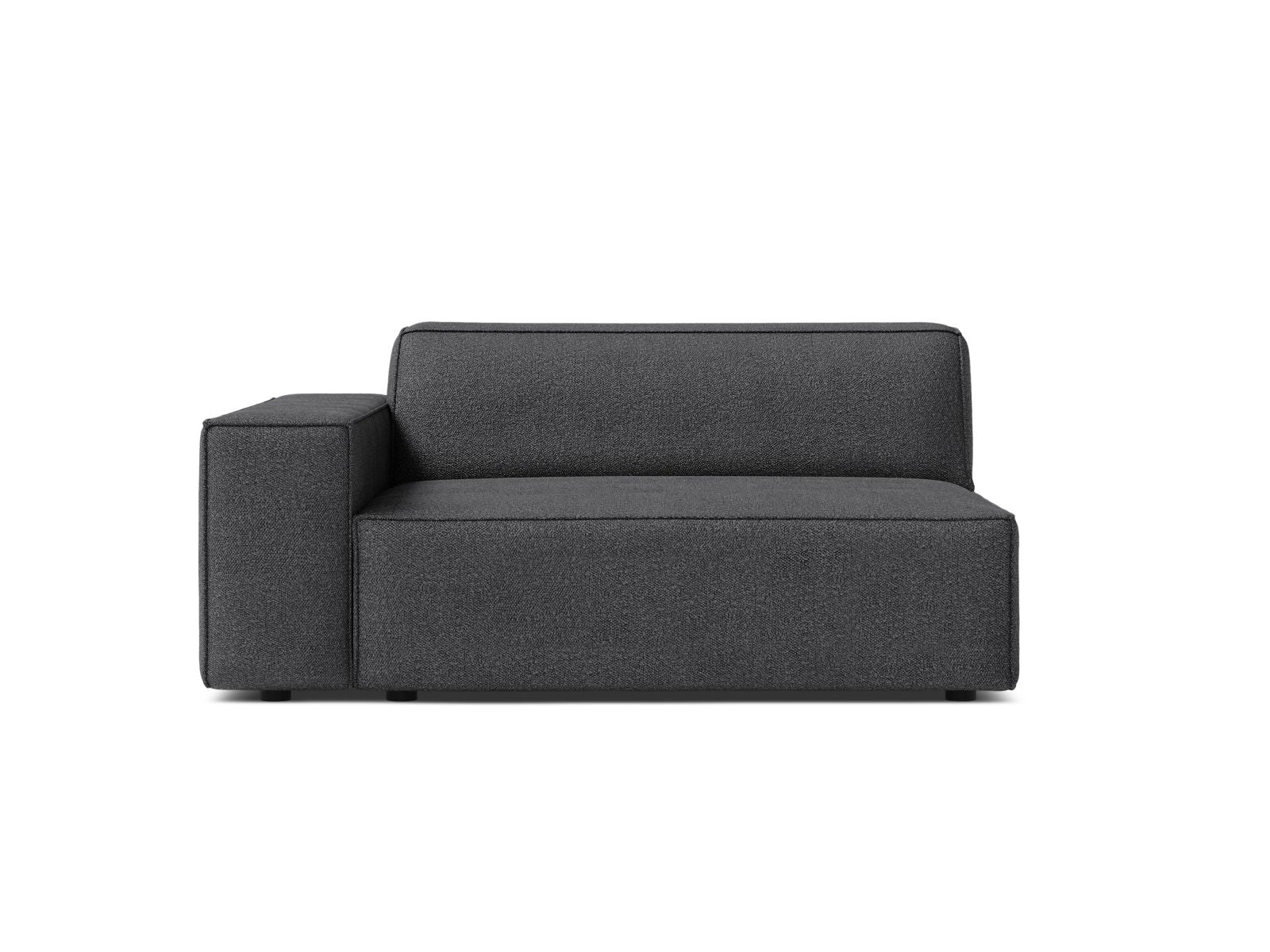 Stylisches 1-Sitzer Modul links Jodie in zeitlosem Dunkelgrau, perfekt für kreative und flexible Sofa-Kombinationen in jedem modernen Zuhause.