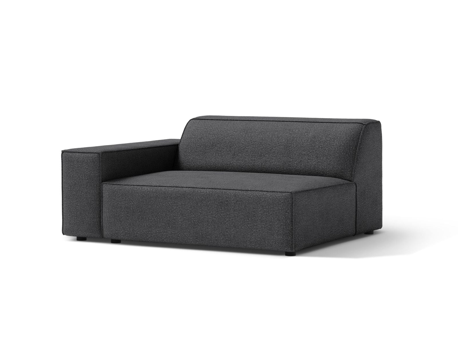 Elegantes 1-Sitzer Modul links Jodie in edlem Dunkelgrau, ideal für individuelle Sofa-Arrangements in modernen Wohnräumen.