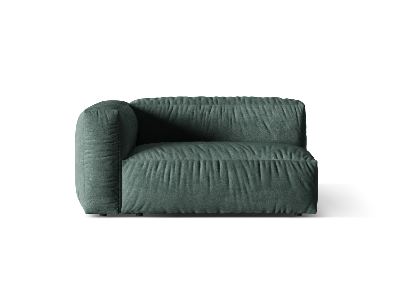 Stylischer linker 1-Sitzer des Martina Moduls in Petrol-Vogue, perfekt für moderne Wohnkonzepte und gemütliche Rückzugsorte.