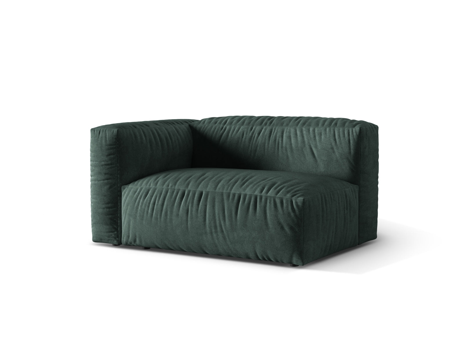 Eleganter linker 1-Sitzer des Martina Moduls in Petrol-Vogue, ideal für stilvolle Wohnräume und entspannende Ecken.