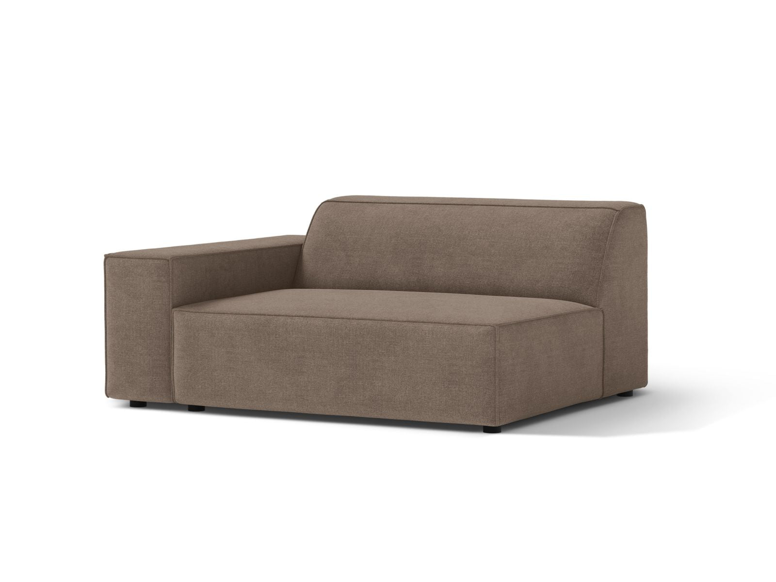 Elegantes 1-Sitzer Modul links Jodie in Cappuccino-Liberty, ideal für individuelle Wohnkonzepte und stilvolle Einrichtung.