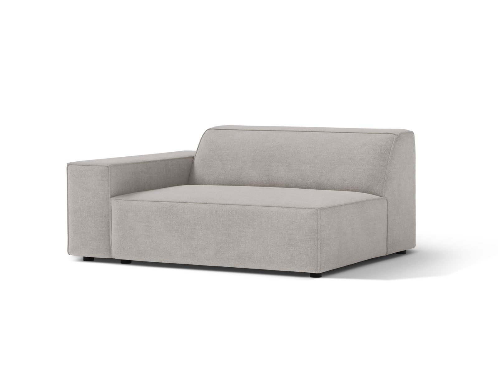Elegantes 1-Sitzer Modul links Jodie in hellem Grau, ideal für individuelle Sofa-Kombinationen im modernen Wohnraum.