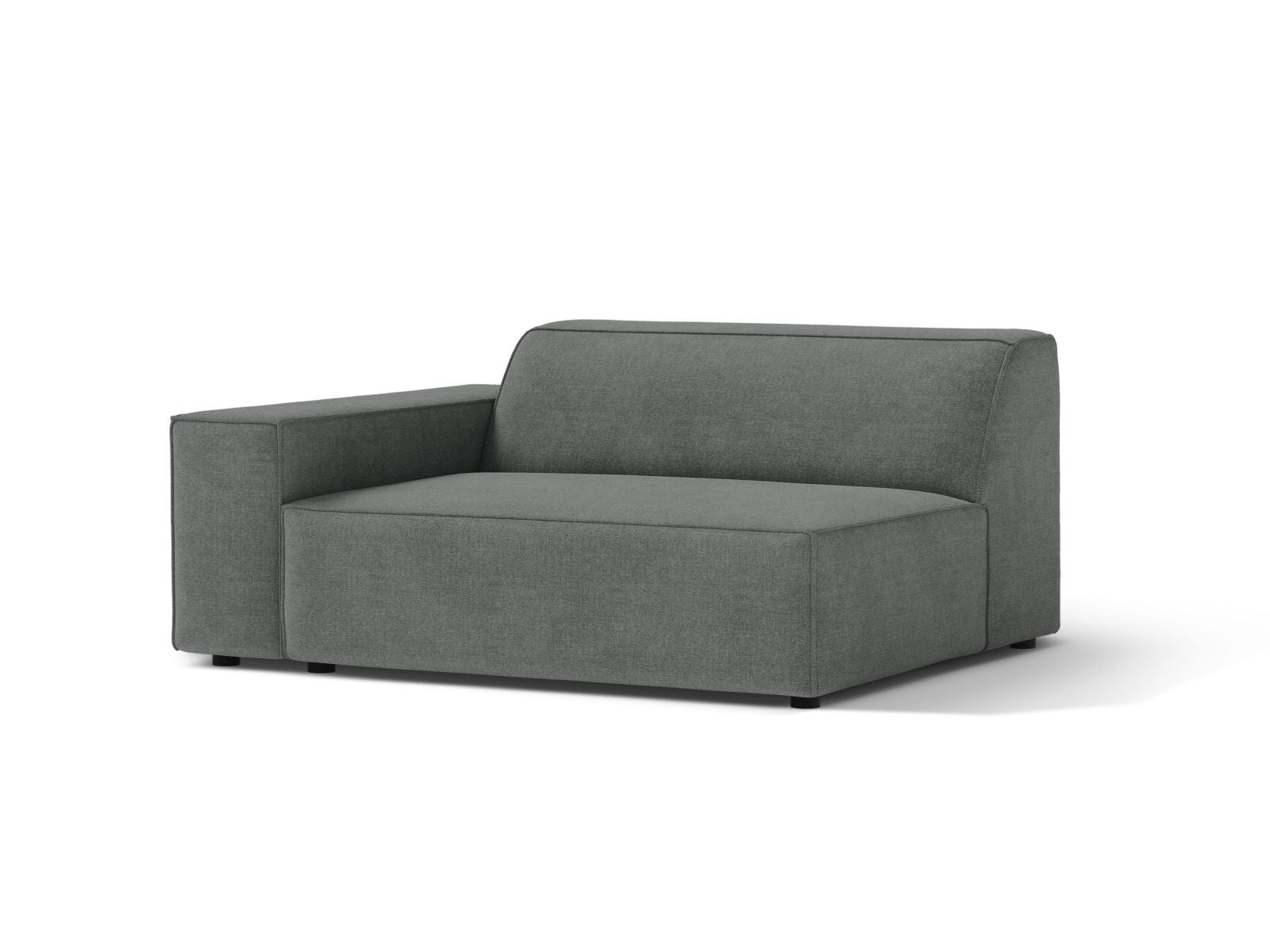 Elegantes 1-Sitzer Modul links Jodie in Grau, Teil des modularen Sofas von Micadoni, ideal für stilvolle Wohnräume.