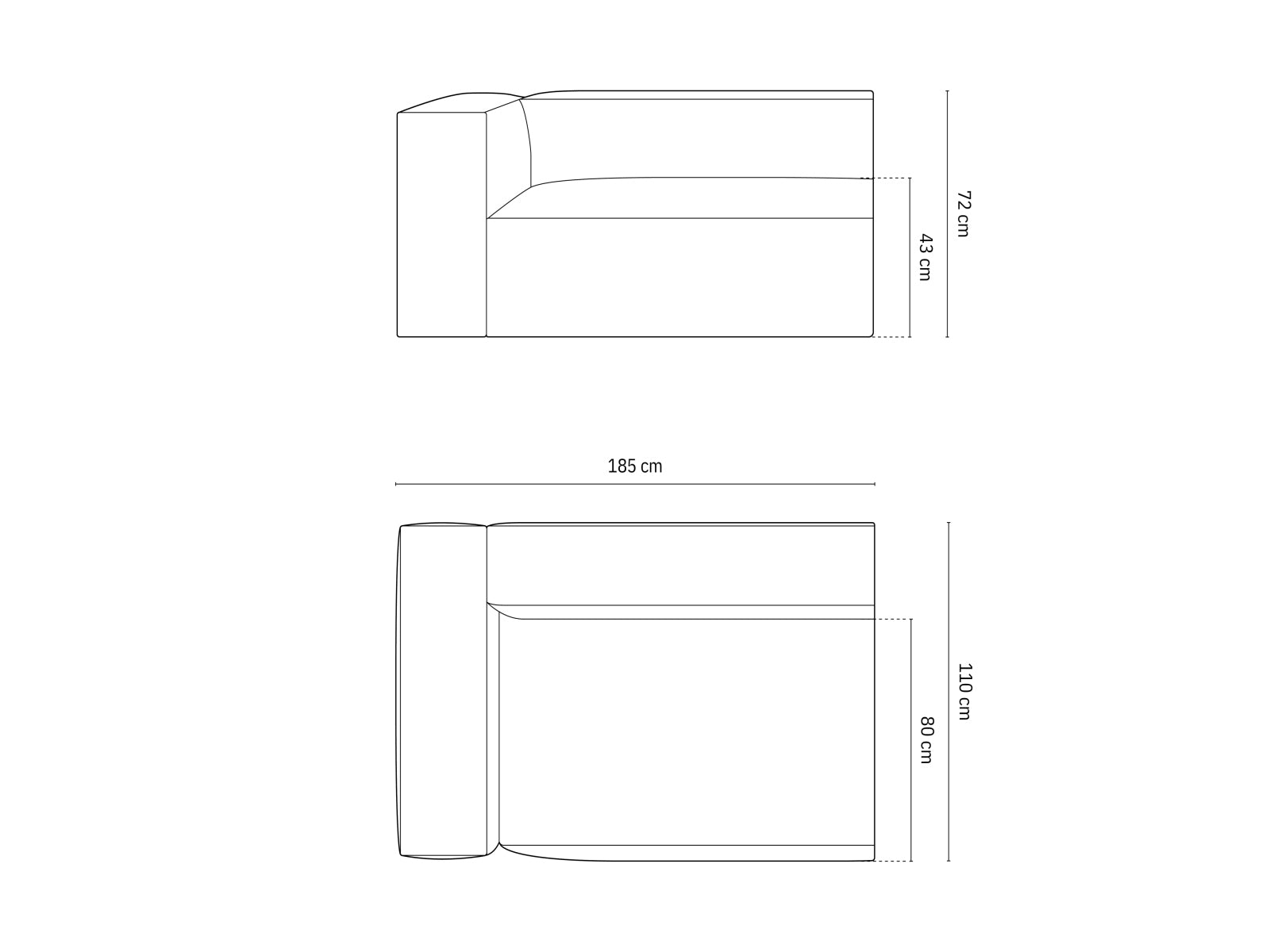 Nuria Modular Sofa links 3 Sitzer in Cappuccino präsentiert im Onlineshop von KAQTU Design AG. Modulares Sofa ist von Micadoni