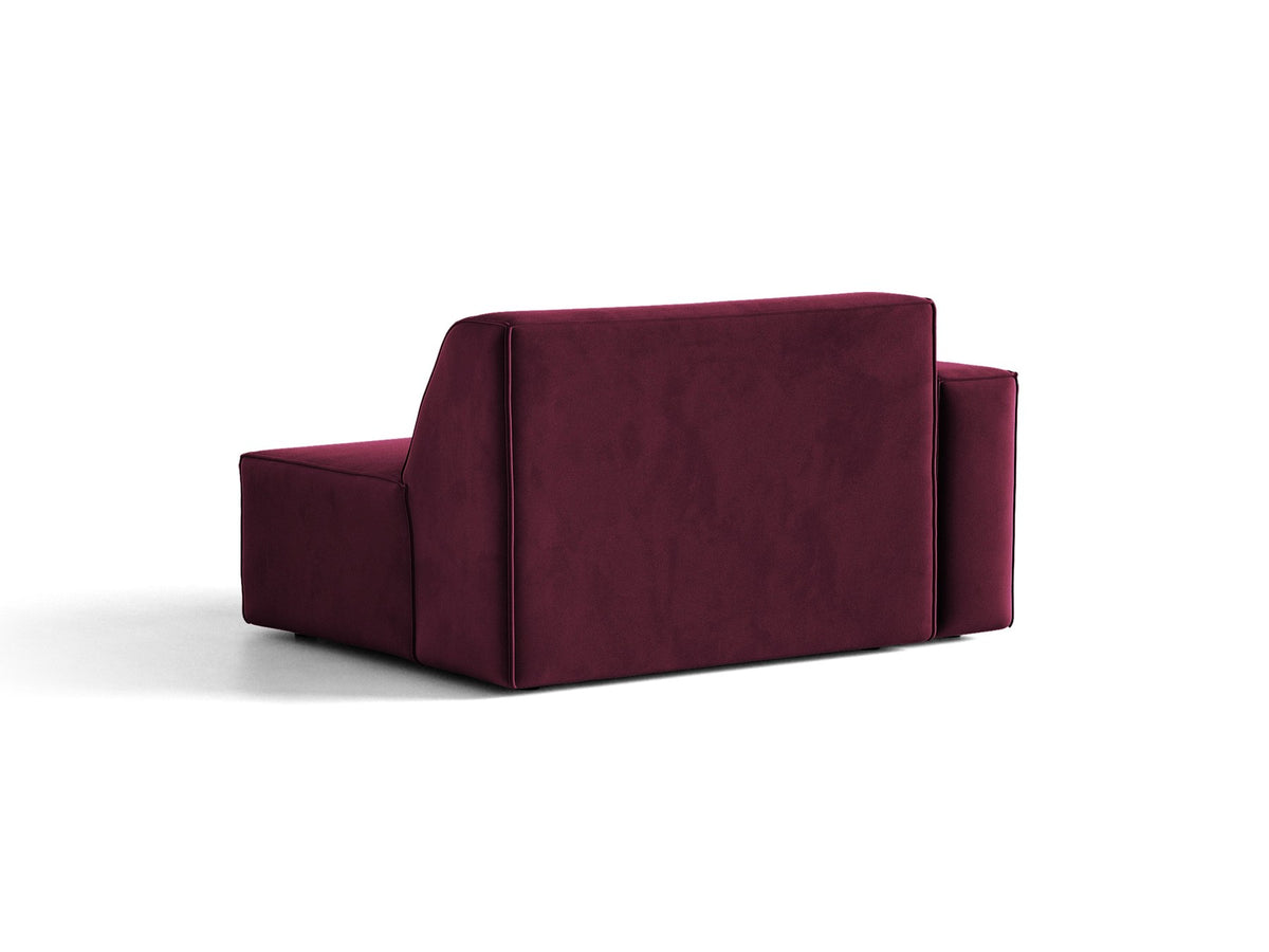 Modulares Sofa-Element Jodie von Micadoni in Leichtes Beige mit Venus Samtstoff, schwarzen Kunststoffbeinen und niedriger Rückenlehne.