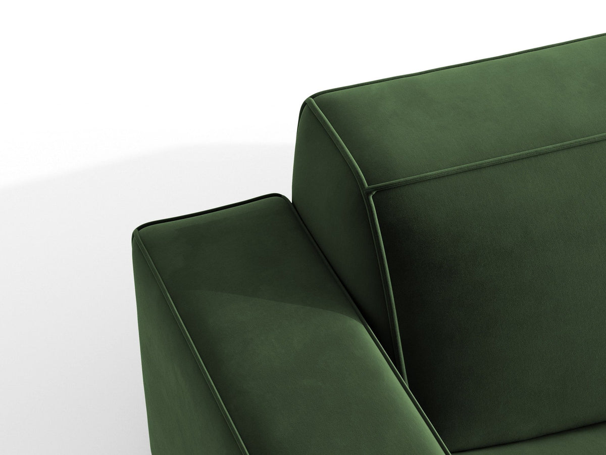 Modulares Sofa-Element Jodie von Micadoni in Leichtes Beige mit Venus Samtstoff, schwarzen Kunststoffbeinen und niedriger Rückenlehne.