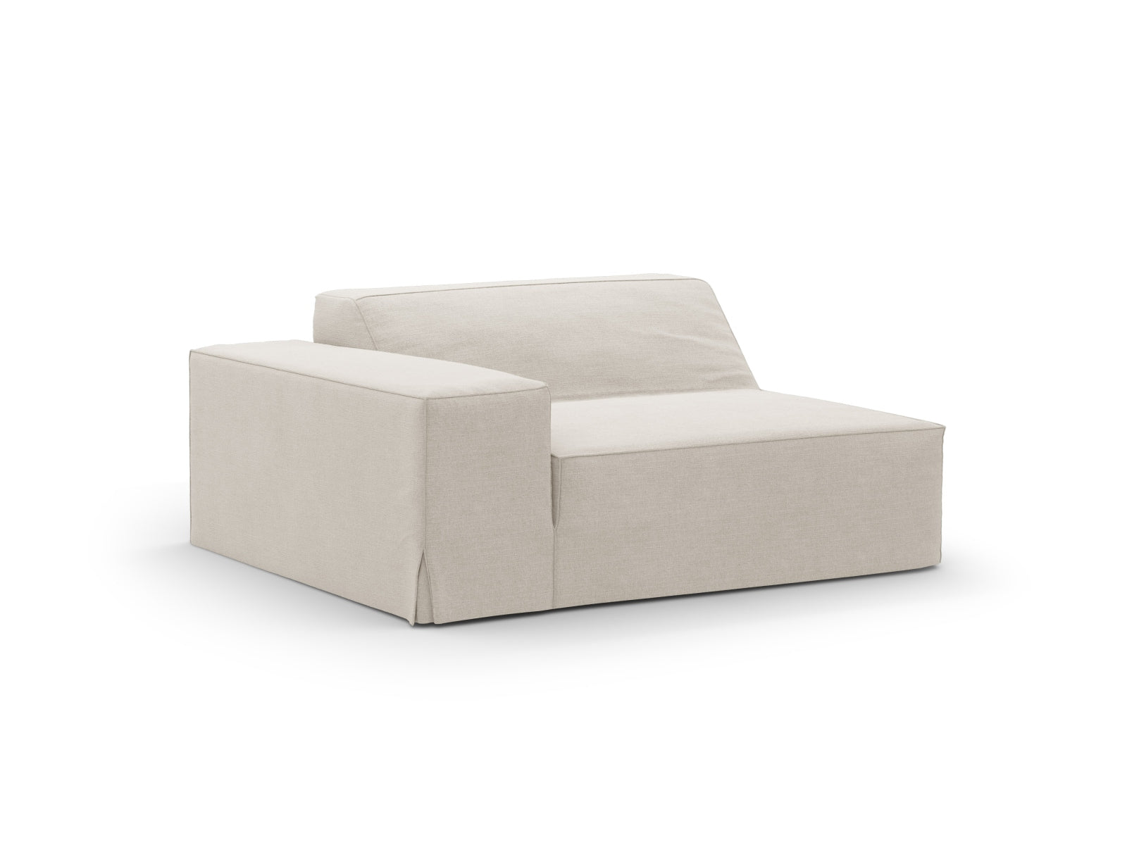 Eleganter Jodie Modul links 1 Sitzer in Natural-LINS, ideal für moderne Wohnkonzepte. Hochwertige Verarbeitung von Micadoni.
