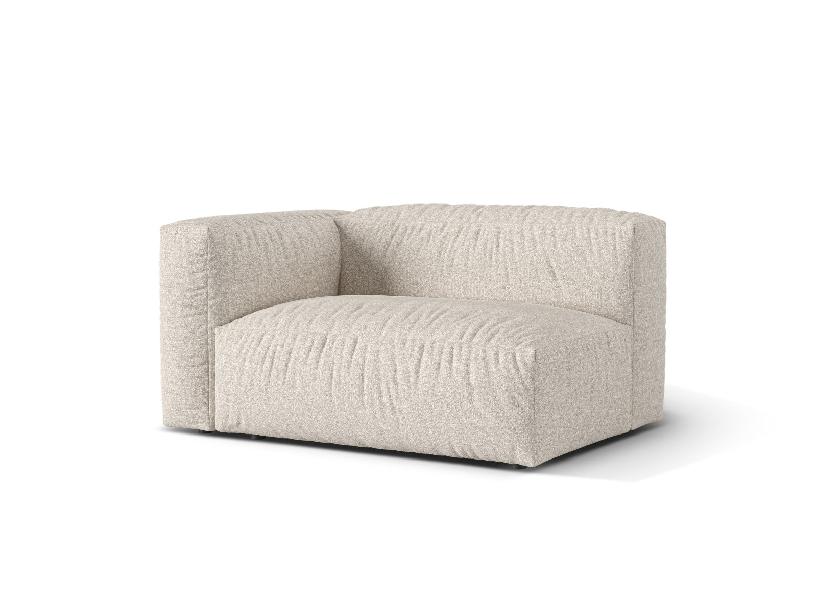 Beige Doppelsitz-Sofa links Martina von Micadoni, stilvolles modulares Sofa für modernen Wohnraum, elegant und komfortabel.