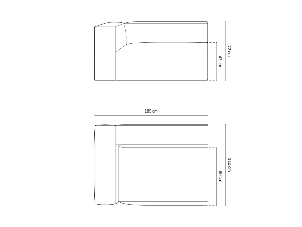 Nuria Boucle Modular Sofa links 3 Sitzer in Cappuccino-Monet präsentiert im Onlineshop von KAQTU Design AG. Modulares Sofa ist von Micadoni