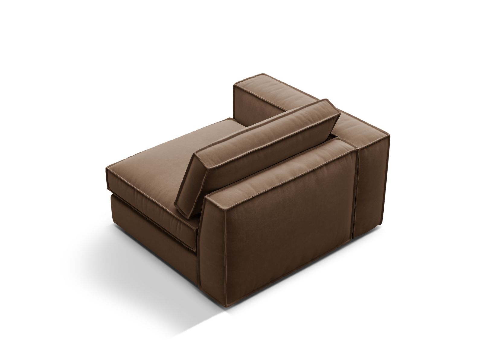 Elegantes 1-Sitzer Modul links Pola in luxuriösem Chocolate-Salvador, ideal für individuelle Sofa-Arrangements und zeitgemäße Einrichtung.