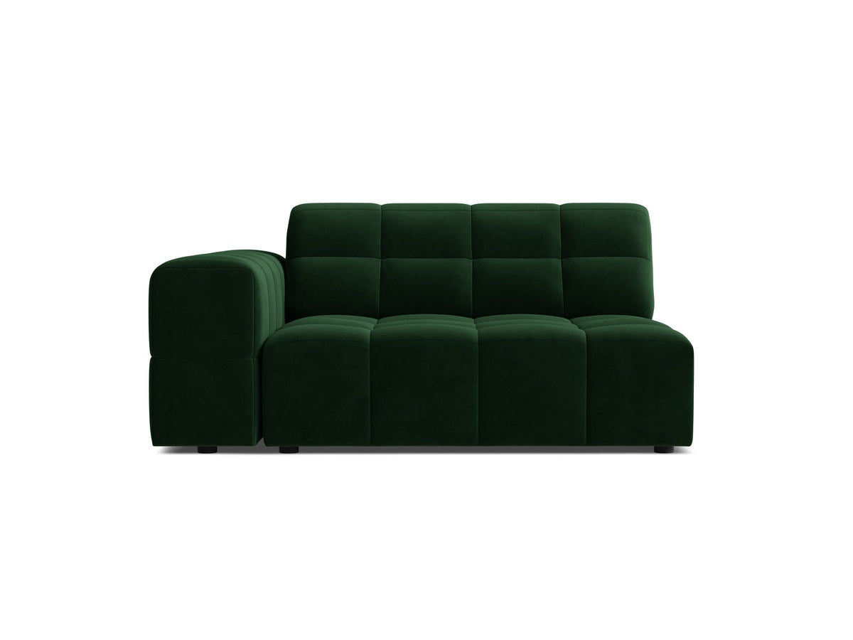 Modulares Sofa Jennifer von Micadoni in Leichtes beige mit Chenille-Bezug Eden, schwarzen Kunststoffbeinen und niedriger Rückenlehne.