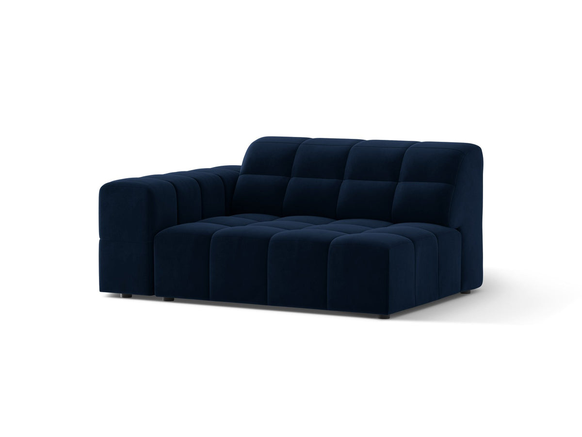 Modulares Sofa Jennifer von Micadoni in Leichtes beige mit Chenille-Bezug Eden, schwarzen Kunststoffbeinen und niedriger Rückenlehne.