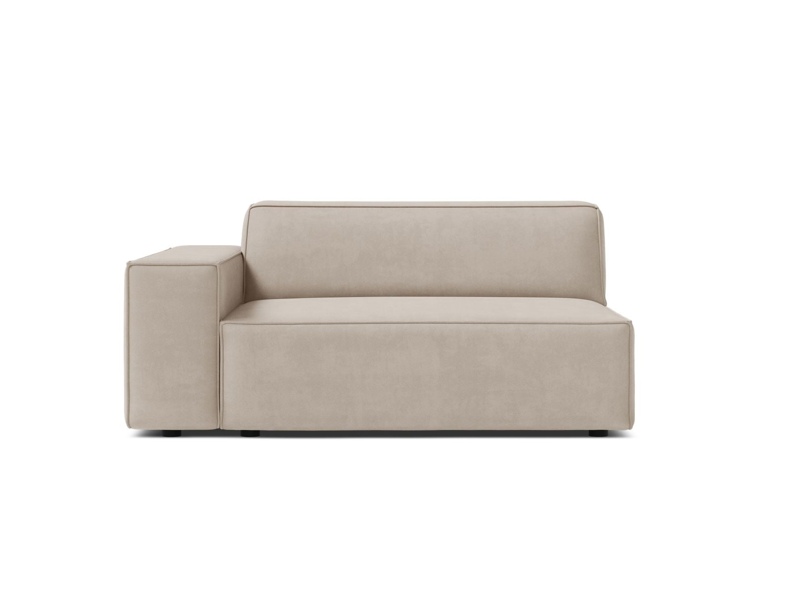 1-Sitzer Modul links Jodie in Dark Beige-Bluvel präsentiert im Onlineshop von KAQTU Design AG. Modulares Sofa ist von Micadoni