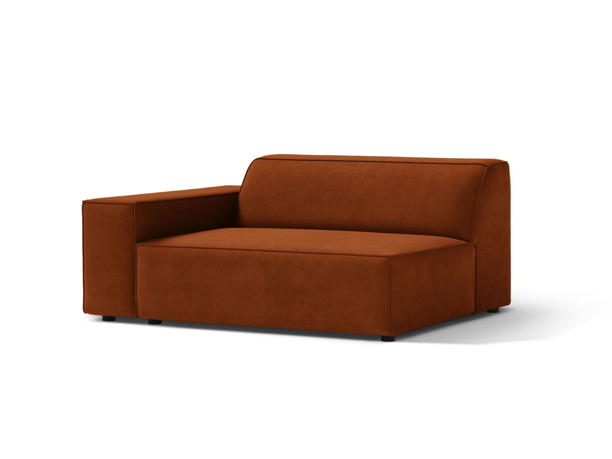 1-Sitzer Modul links Jodie in Terracotta-Bluvel präsentiert im Onlineshop von KAQTU Design AG. Modulares Sofa ist von Micadoni