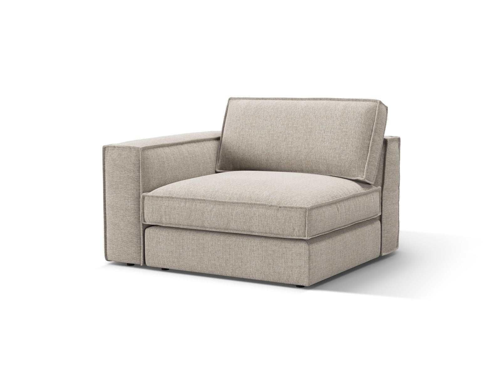 Elegantes 1-Sitzer Modul links Pola in Sand-Babel, ideal für individuelle Sofa-Gestaltung. Hochwertiges Design von Micadoni.