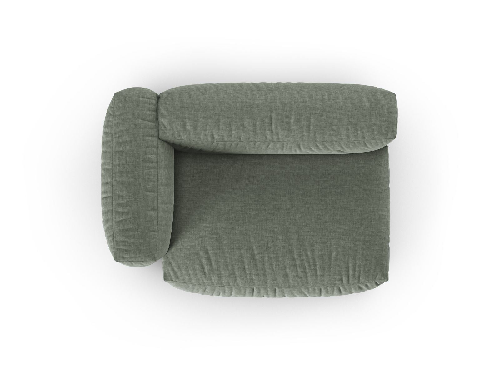 Modulares Doppelsitz-Sofa links Martina in Moss Green-Boston, perfekt für komfortable und stilvolle Wohnlandschaften.