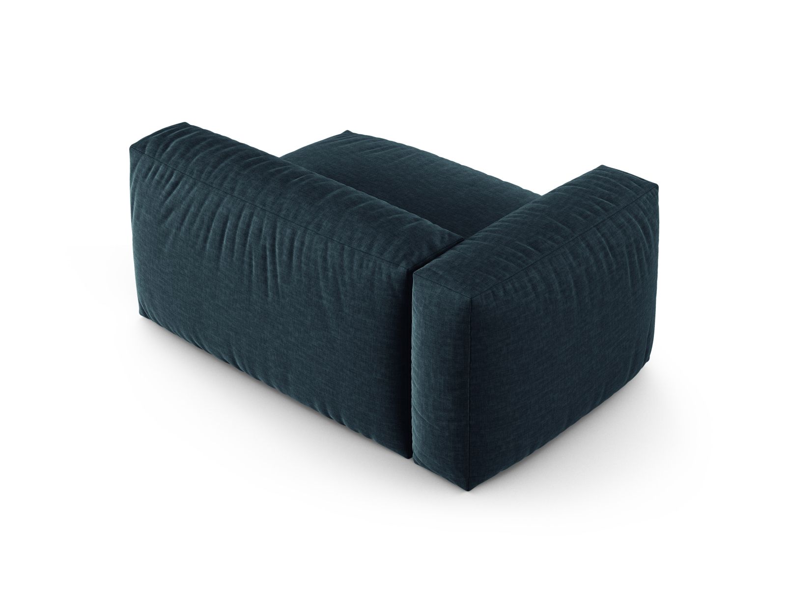 Elegantes XL Doppelsitz-Sofa links Martina in Blue Jeans-Boston, ideal für zeitgemäße Einrichtung. Vielseitig und anpassbar von Micadoni.