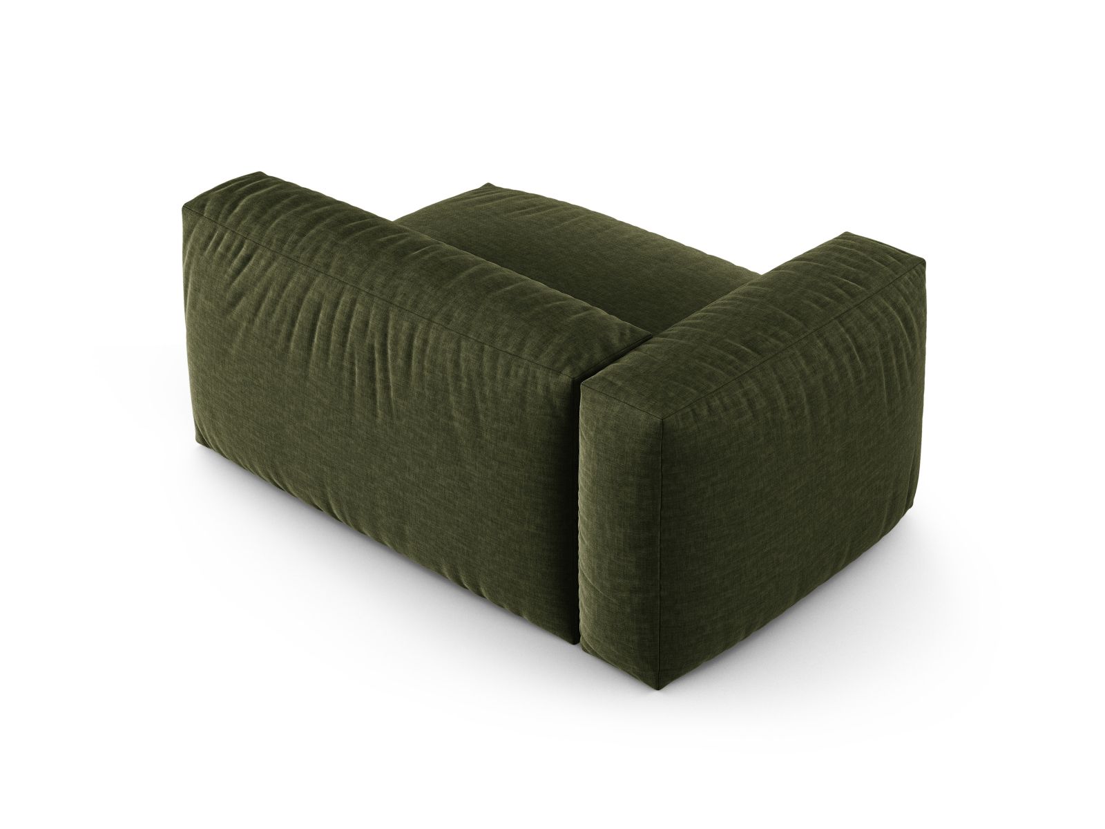 Elegantes XL Doppelsitz-Sofa links Martina in Green-Boston, ideal für zeitgemäße Einrichtung. Modulares Design von Micadoni für vielseitige Nutzung.