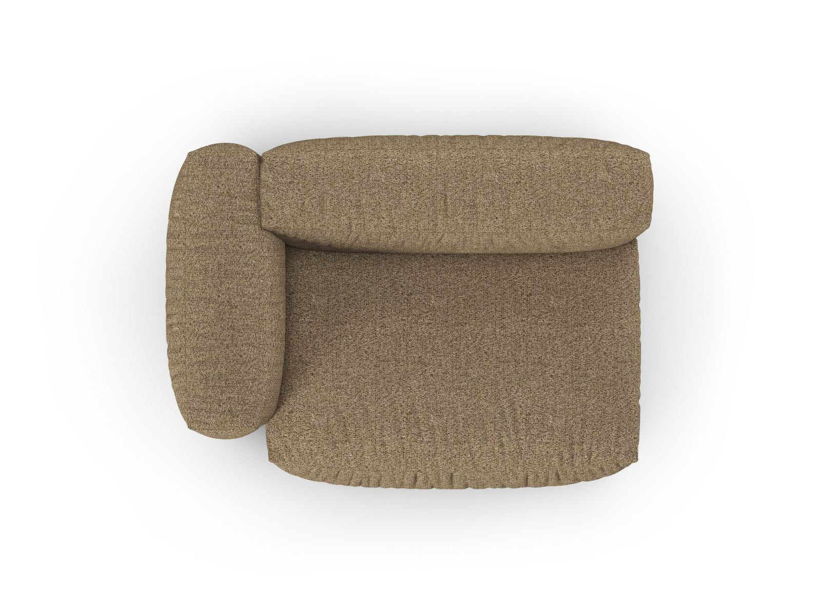 Stilvolles XL Doppelsitz-Sofa links Martina in sanftem Cappuccino, perfekt für einladende und zeitgemäße Wohnlandschaften. Modulares Sofa von Micadoni.