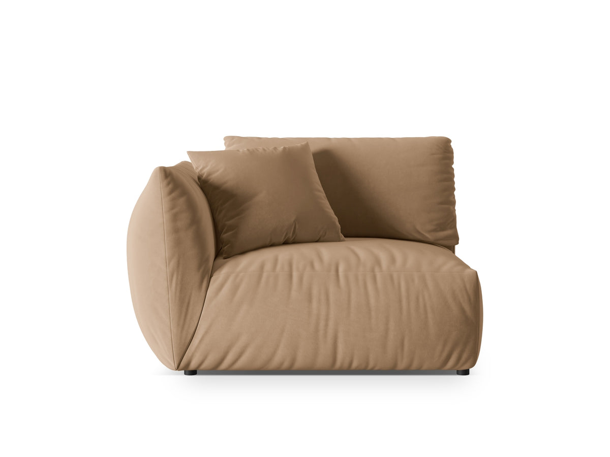 Chris Velour Modul links 1 Sitzer in Sand-Casino präsentiert im Onlineshop von KAQTU Design AG. Modulares Sofa ist von Micadoni