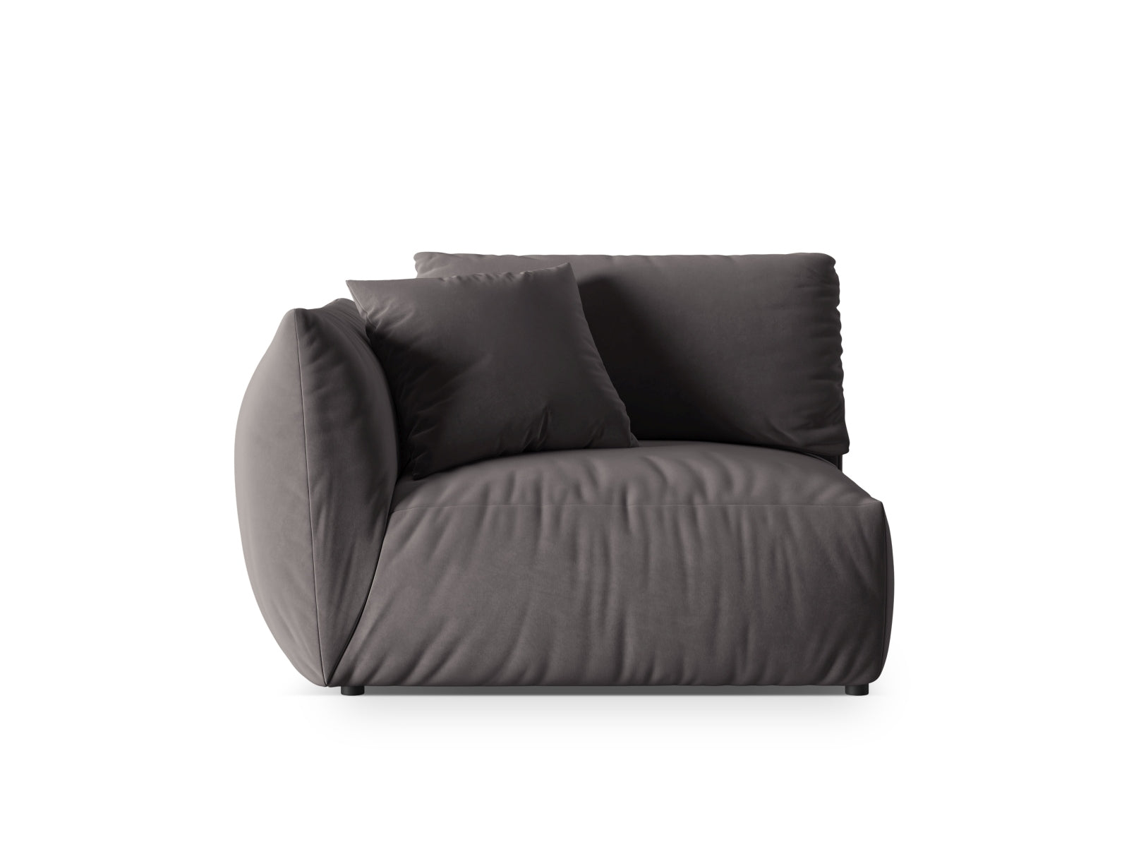 Chris Velour Modul links 1 Sitzer in Dark Grey präsentiert im Onlineshop von KAQTU Design AG. Modulares Sofa ist von Micadoni