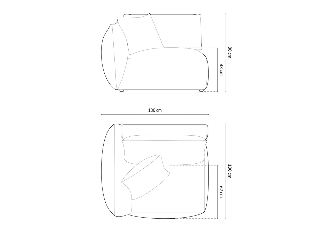 Chris Modul links 1 Sitzer in Warm grey-LINS präsentiert im Onlineshop von KAQTU Design AG. Modulares Sofa ist von Micadoni