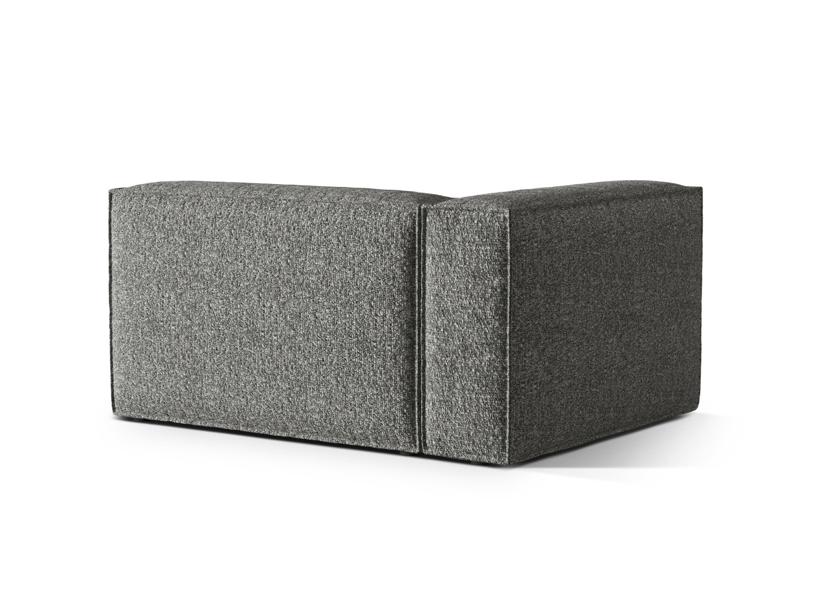 Elegantes Nuria Boucle Modular Sofa links 2 Sitzer in Graphit, ideal für stilvolle Wohnräume, erhältlich bei KAQTU Design AG.
