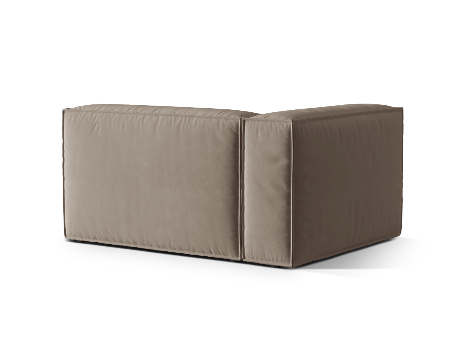 Modulares Nuria Velour 2-Sitzer Sofa in Warm Grey-Paris, perfekt für moderne Wohnkonzepte und gemütliche Entspannung.