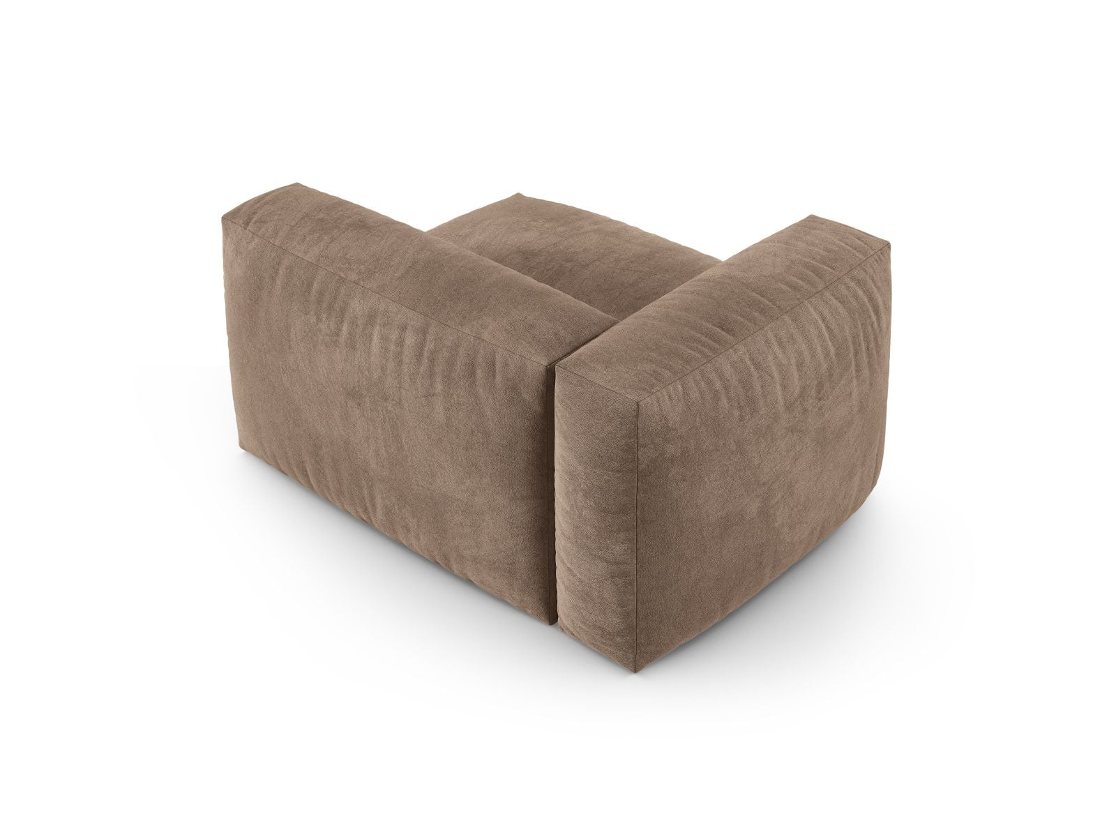 Elegantes 1-Sitzer Sofa Martina Wide XL links in modernem Dunkelbeige, ideal für stilvolle Wohnräume und gemütliche Auszeiten.