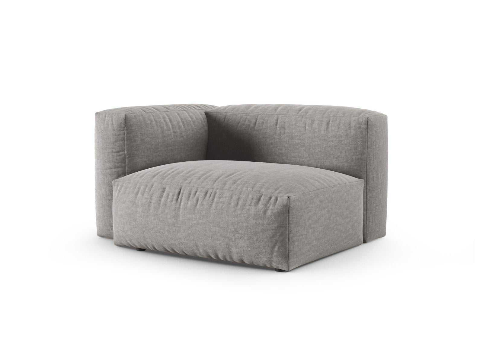 Elegantes 1-Sitzer Sofa Martina Wide XL links in hellem Grau, ideal für moderne Wohnräume. Teil der modularen Kollektion von Micadoni.