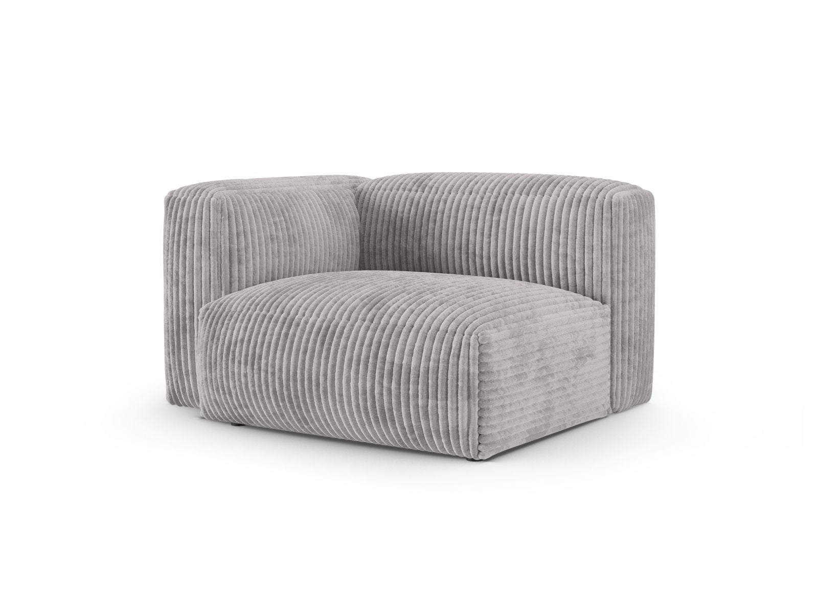 Elegantes 1-Sitzer Sofa Martina Wide XL links in hellem Grau, ideal für moderne Wohnräume und vielseitige Gestaltungsmöglichkeiten.