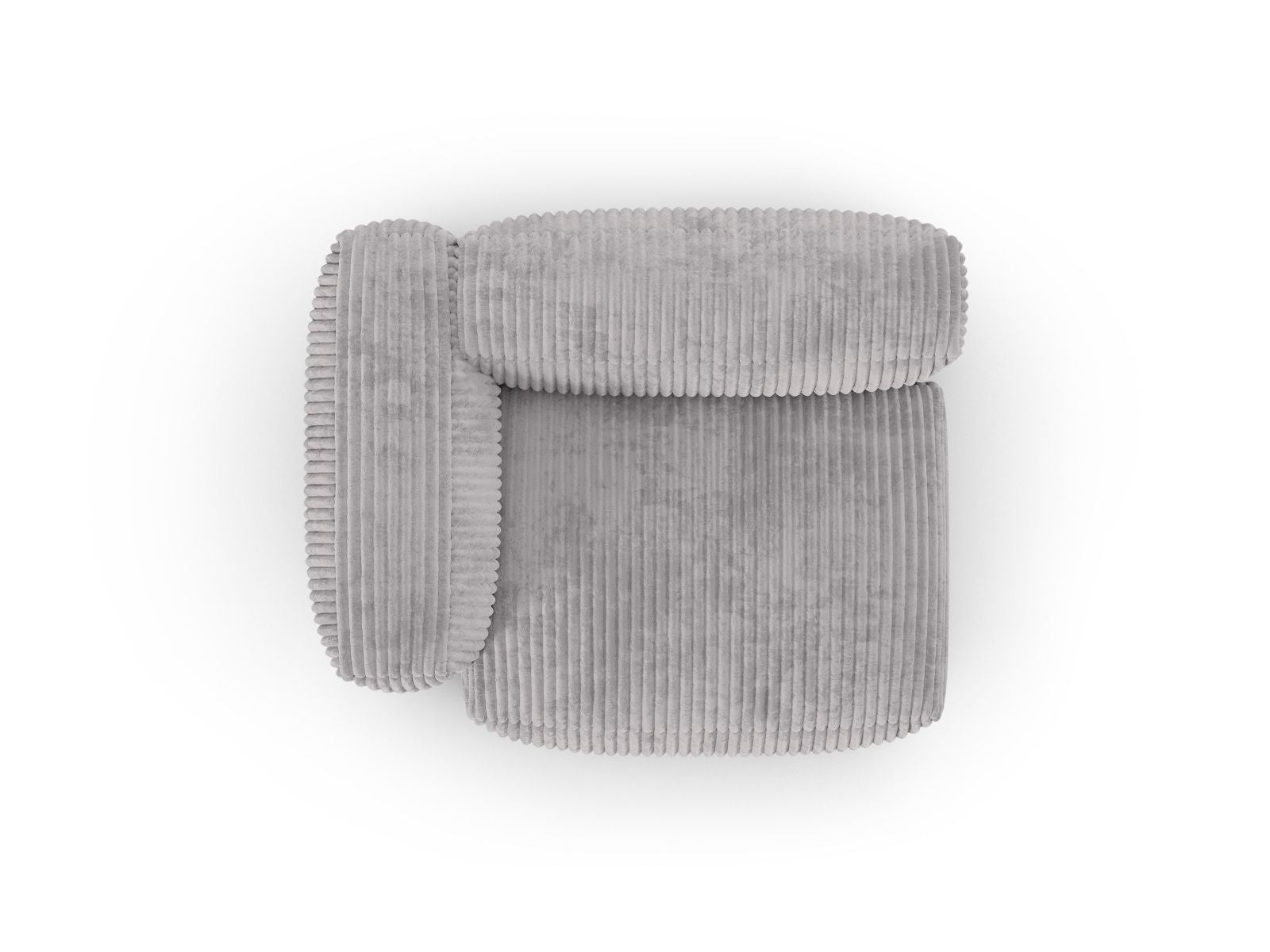 Stylisches 1-Sitzer Sofa Martina Wide XL links in zeitgemäßem Grau, perfekt für stilvolle Wohnräume und gemütliche Auszeiten.