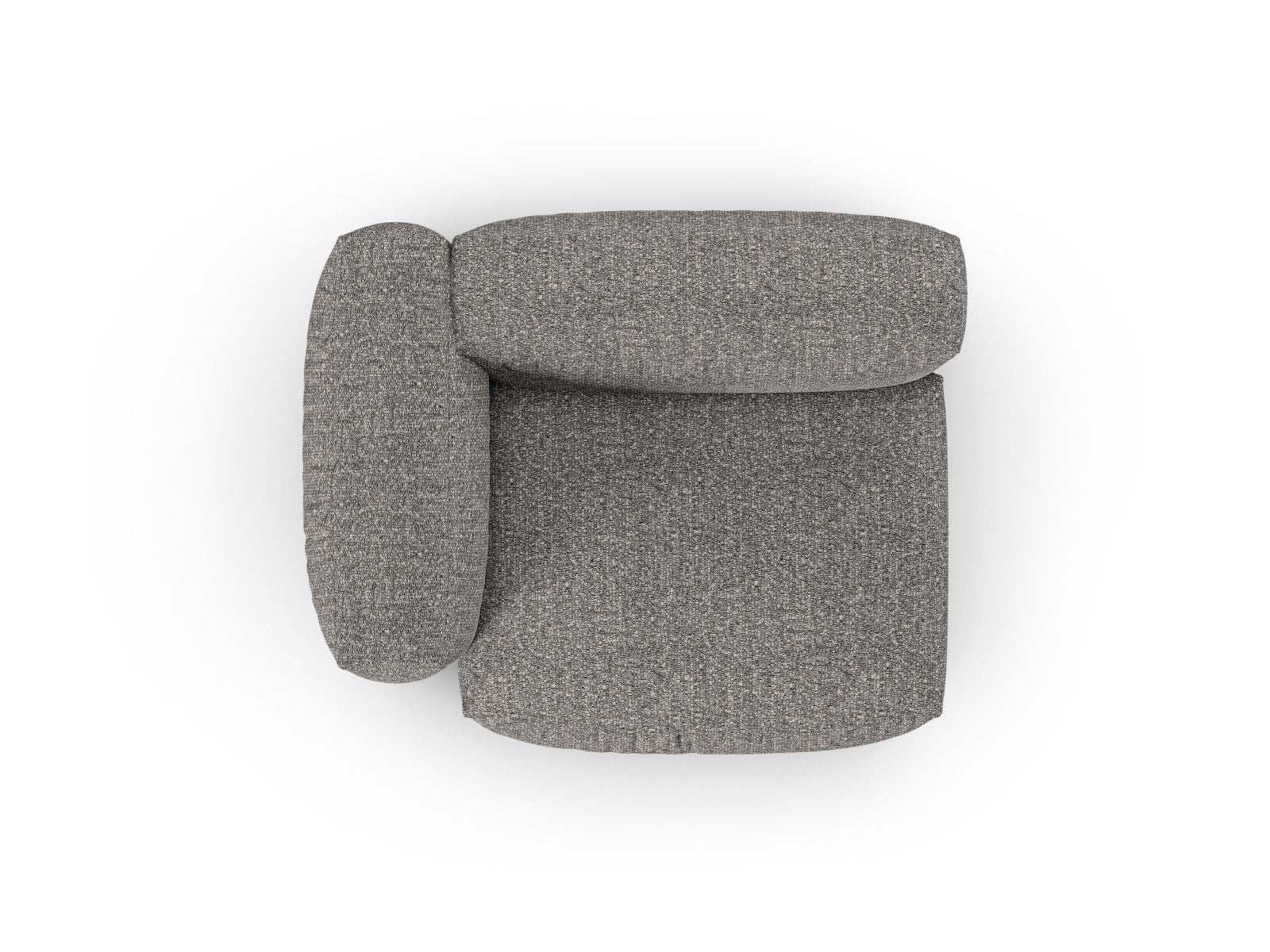 Stylisches 1-Sitzer Sofa Martina Wide XL links in edlem Graphit, perfekt für kreative Raumkonzepte und gemütliche Entspannung.