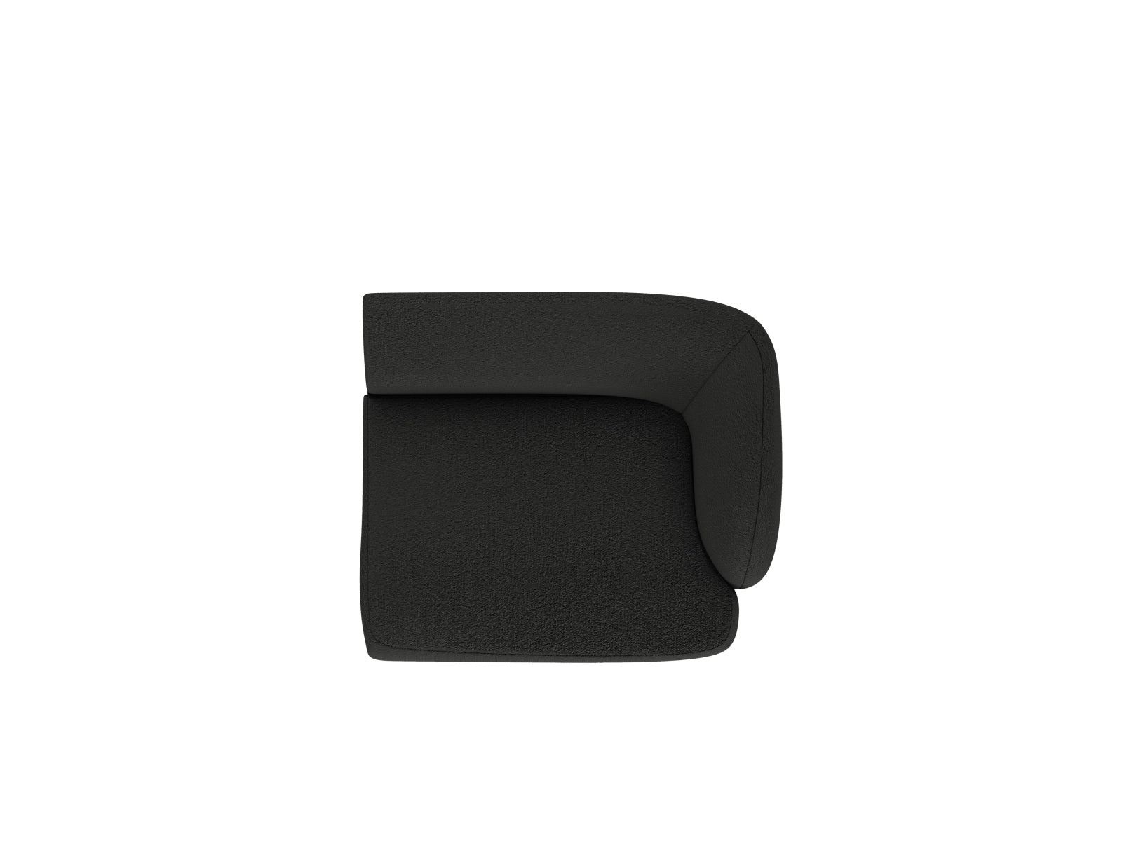 Stylisches Miley Boucle Modul rechts 1 Sitzer in edlem Schwarz, perfekt für kreative Sofa-Arrangements und zeitgemäße Inneneinrichtungen.